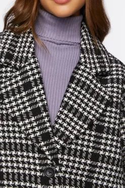Houndstooth Button-Front Coat