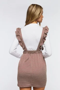 Houndstooth Combo Pinafore Dress