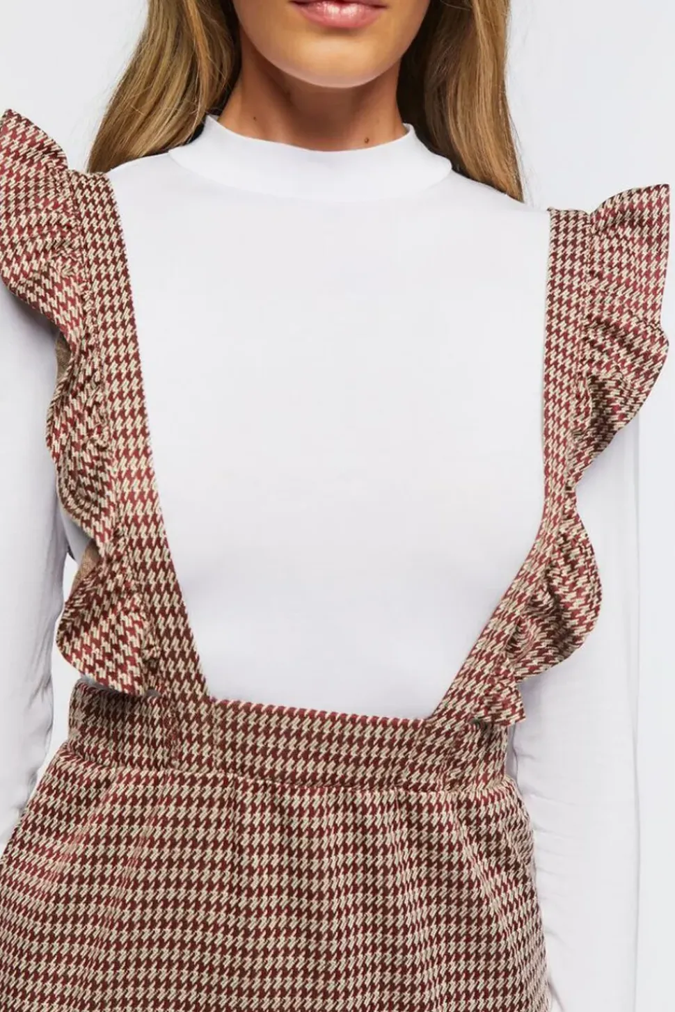 Houndstooth Combo Pinafore Dress