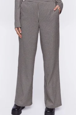 Houndstooth High-Rise Trousers