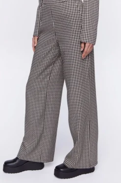 Houndstooth High-Rise Trousers