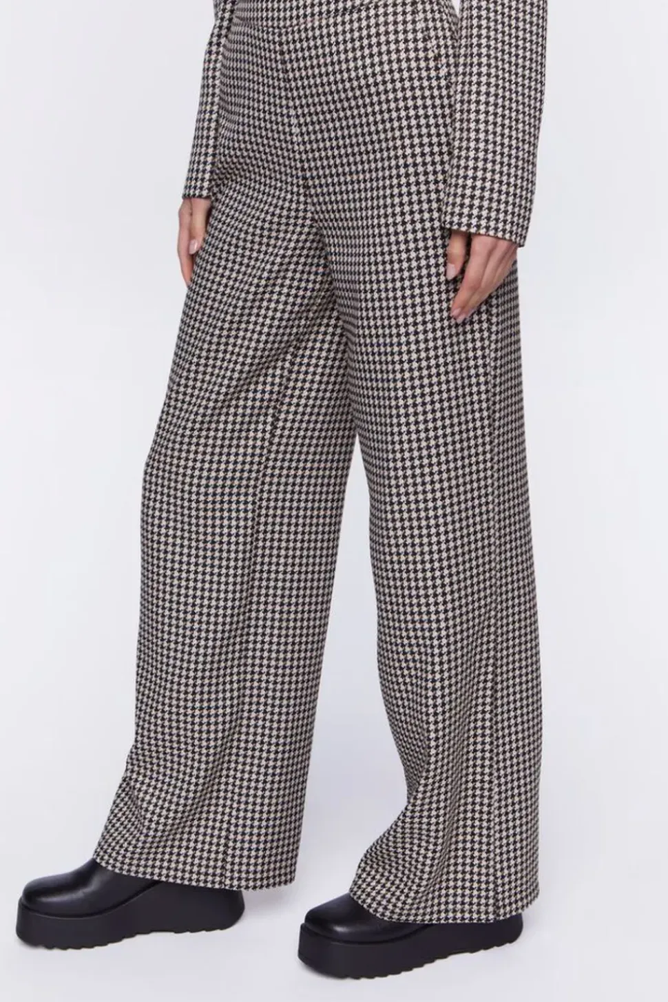 Houndstooth High-Rise Trousers