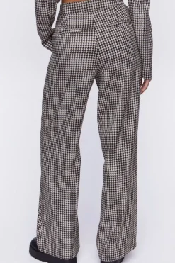 Houndstooth High-Rise Trousers