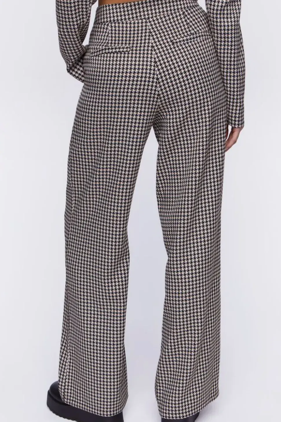 Houndstooth High-Rise Trousers