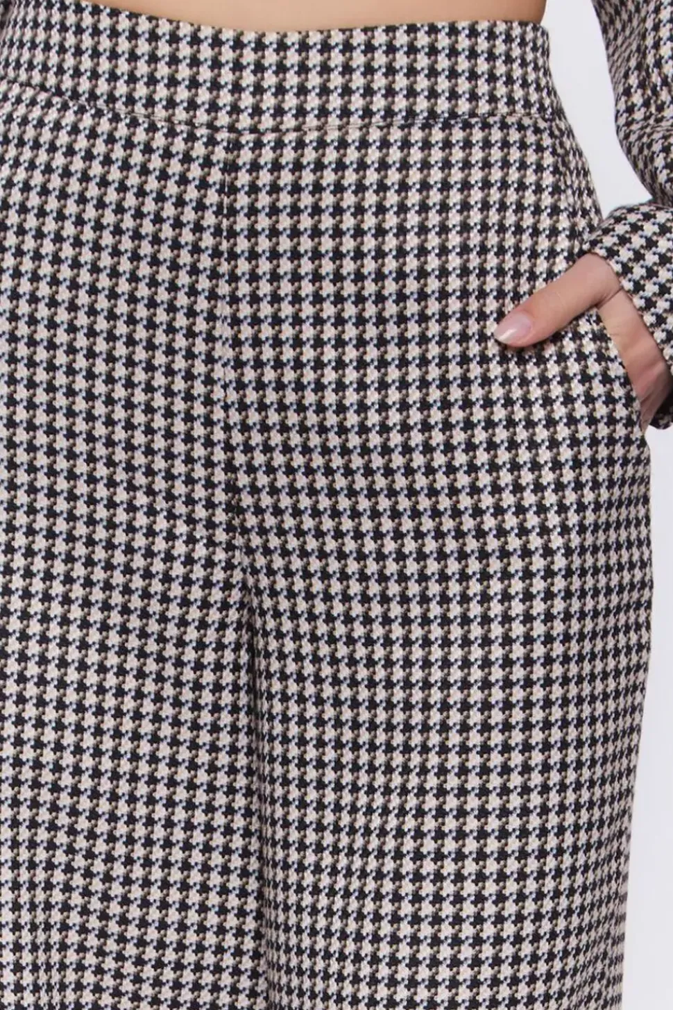 Houndstooth High-Rise Trousers