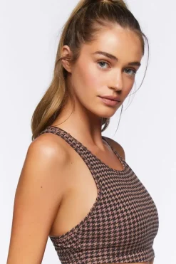 Houndstooth Longline Sports Bra