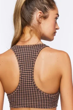 Houndstooth Longline Sports Bra