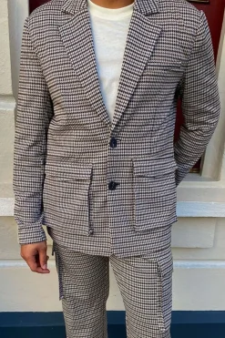Houndstooth Notched Blazer