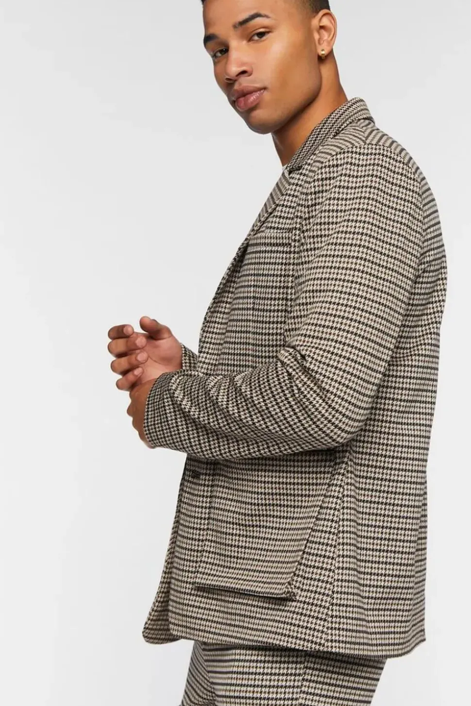 Houndstooth Notched Blazer