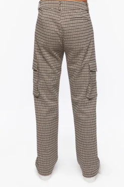 Houndstooth Straight-Leg Trousers