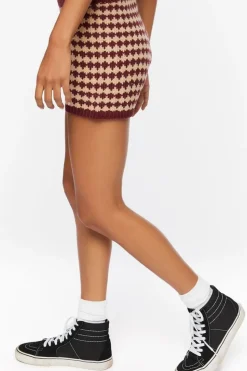 Houndstooth Sweater-Knit Shorts