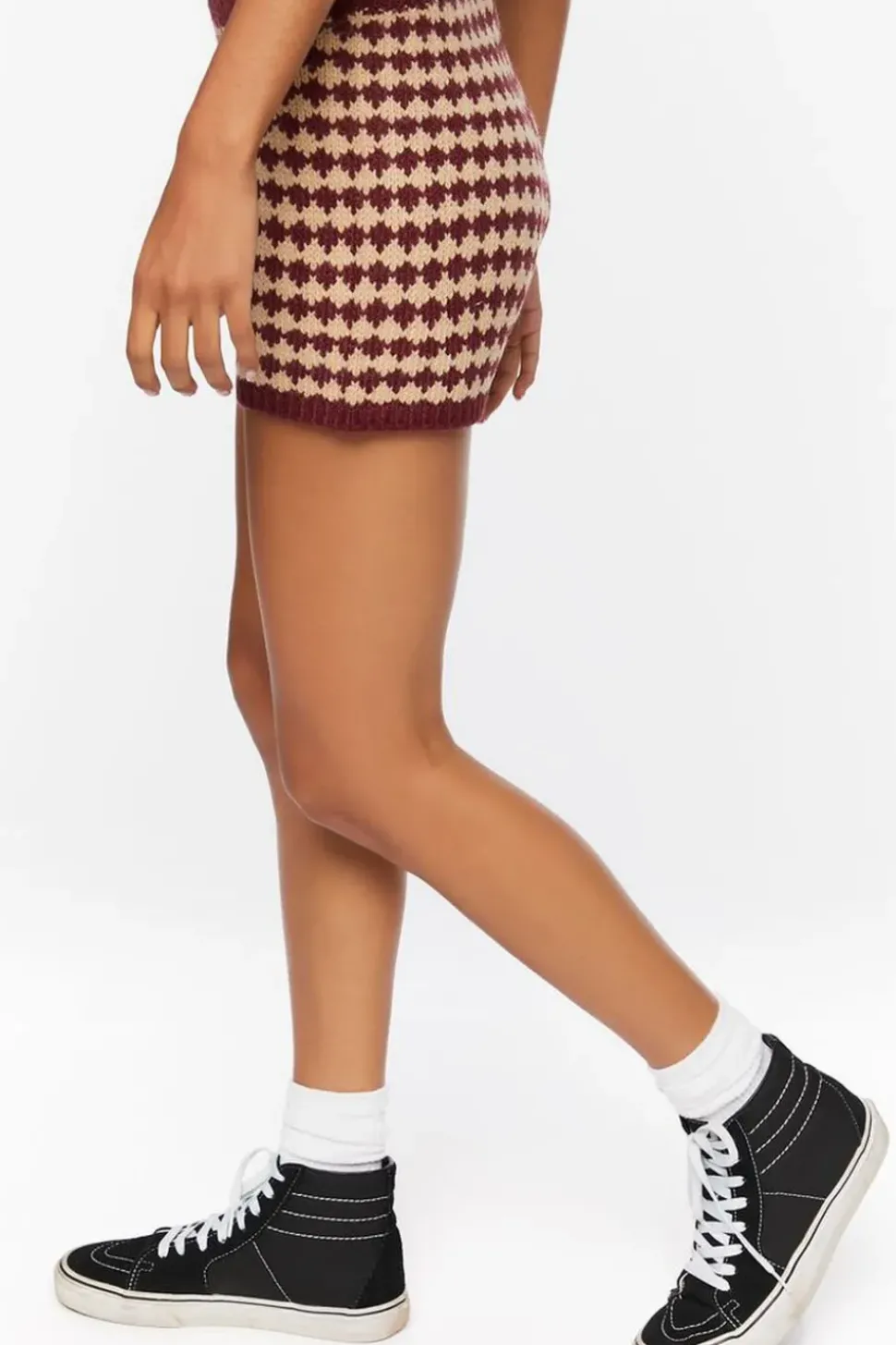 Houndstooth Sweater-Knit Shorts
