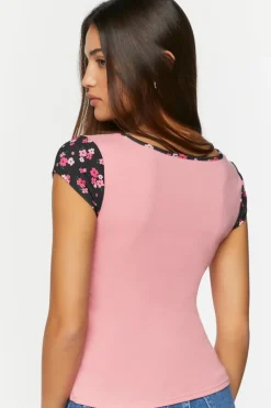 I Heart Trouble Floral-Trim Graphic Tee