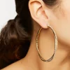 Intertwined Rhinestone Hoop Earrings