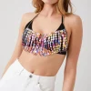 Iridescent Disc Halter Bralette