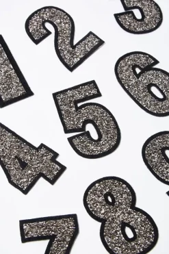 Iron-On Glitter Number Patch