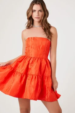 Jacquard Strapless Mini Dress