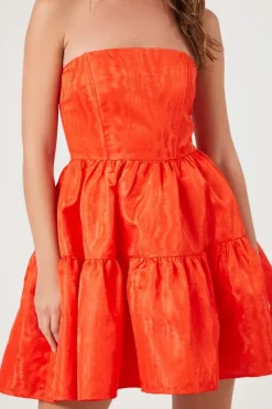 Jacquard Strapless Mini Dress