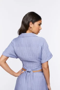 Jacquard Wrap Crop Top