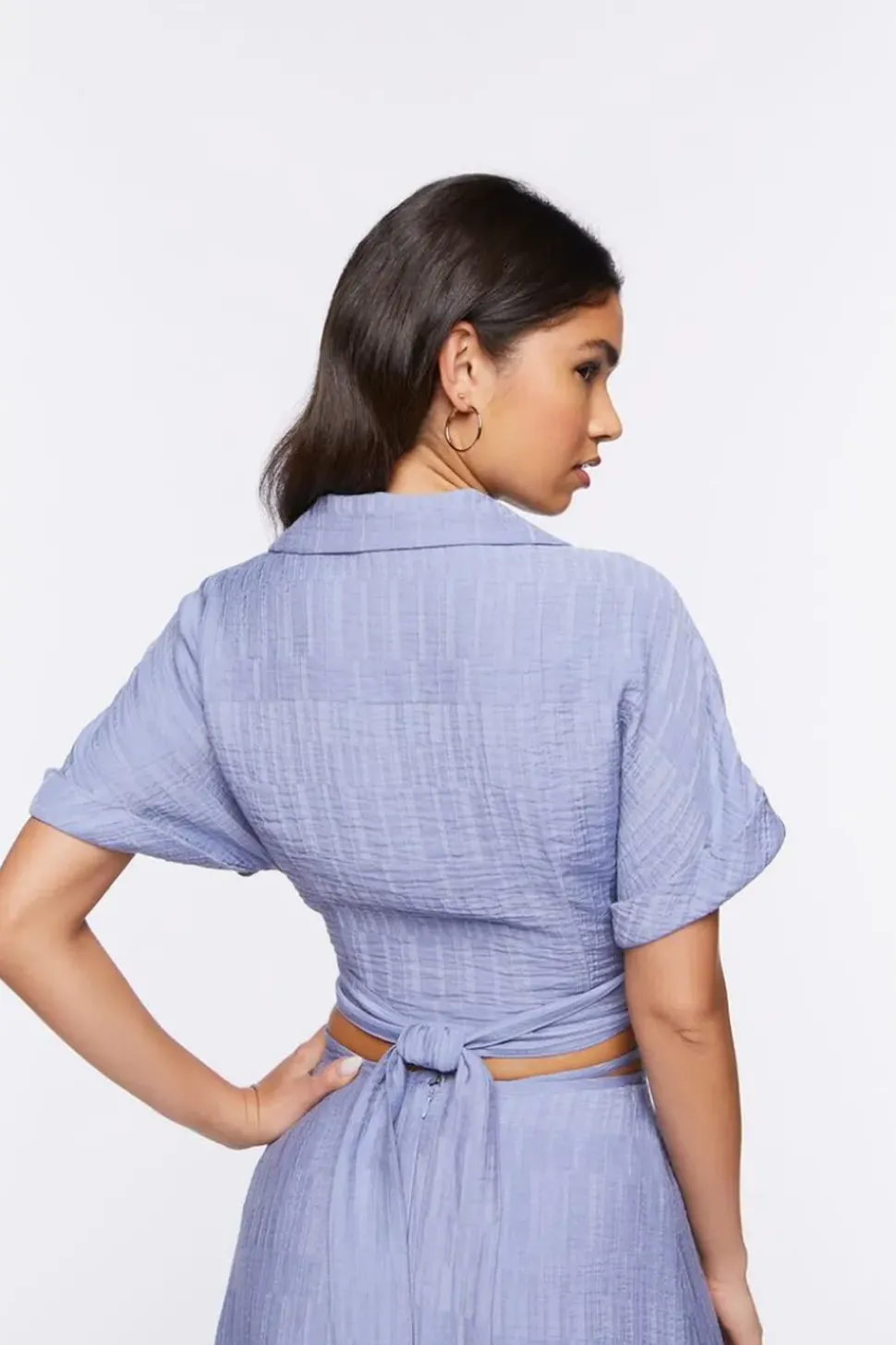 Jacquard Wrap Crop Top