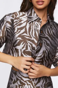 Jacquard Zebra Cropped Jacket