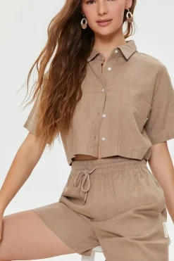 Kendall + Kylie Cropped Shirt