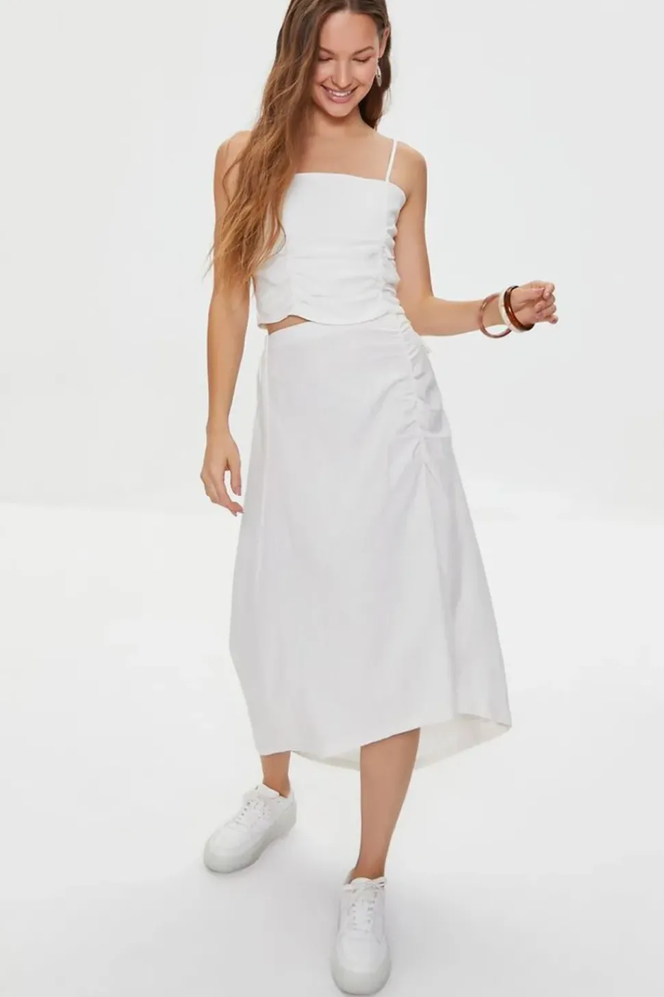 Kendall + Kylie Linen-Blend Skirt