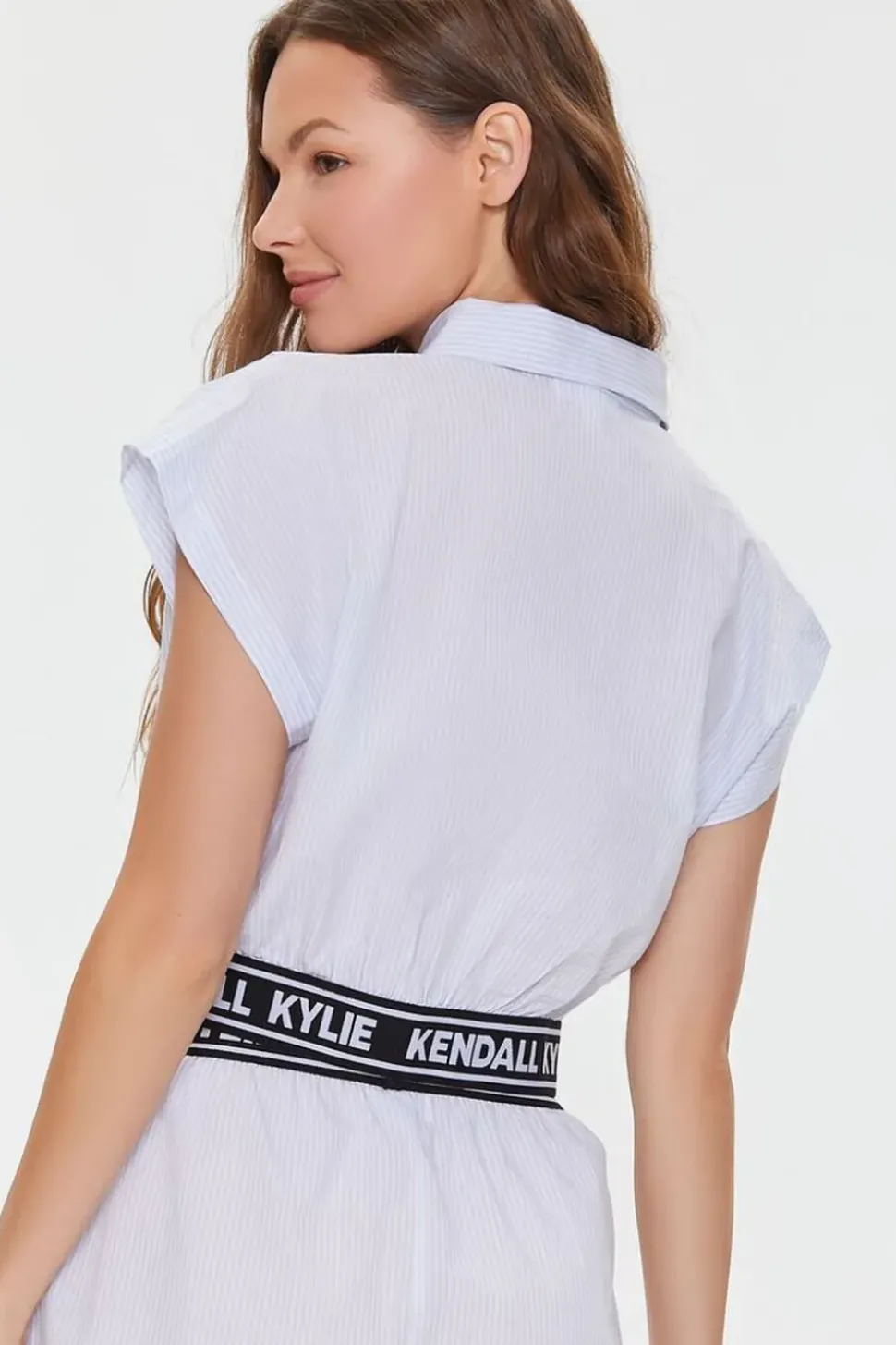 Kendall + Kylie Pinstriped Poplin Shirt
