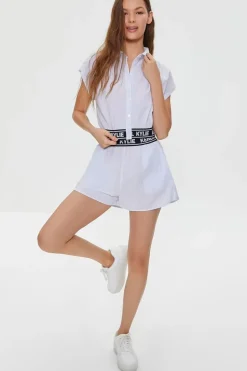 Kendall + Kylie Pinstriped Poplin Shirt