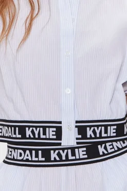 Kendall + Kylie Pinstriped Poplin Shirt