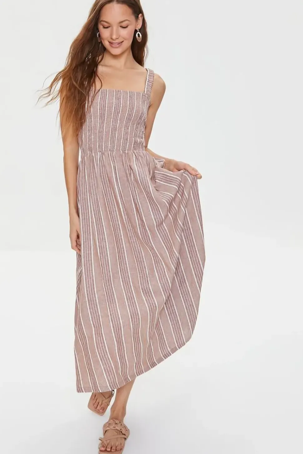 Kendall + Kylie Striped Midi Dress