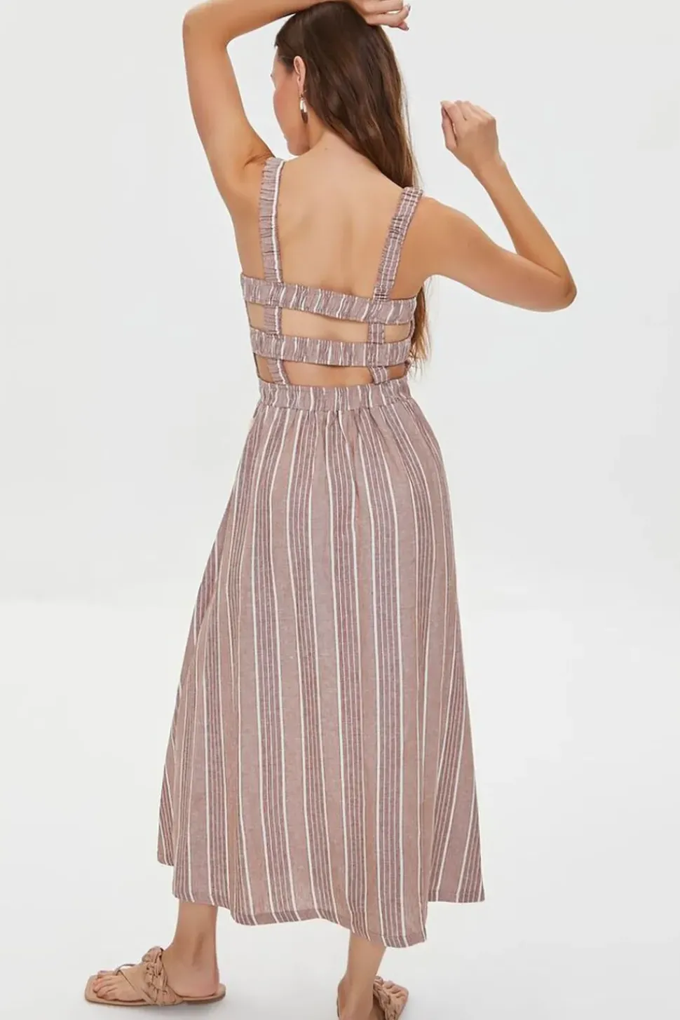 Kendall + Kylie Striped Midi Dress