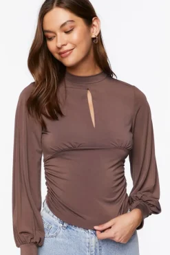 Keyhole Mock Neck Top