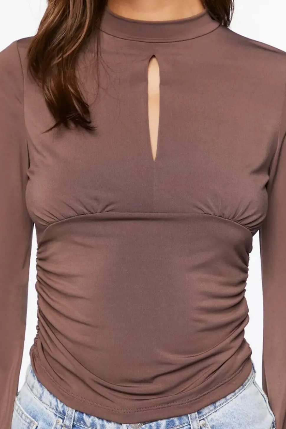Keyhole Mock Neck Top