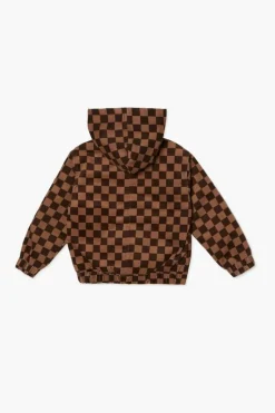 Kids Checkered Zip-Up Hoodie (Girls + Boys)