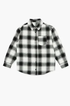 Kids Plaid Curved-Hem Shirt (Girls + Boys)