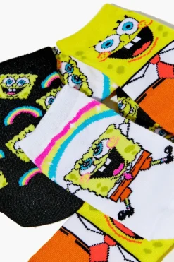 Kids Spongebob Squarepants Ankle Sock Set - 3 Pack (Girls + Boys)