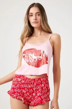Kiss Me Graphic Cami & Shorts Pajama Set