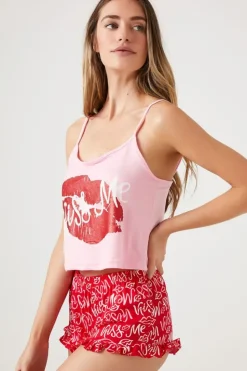 Kiss Me Graphic Cami & Shorts Pajama Set