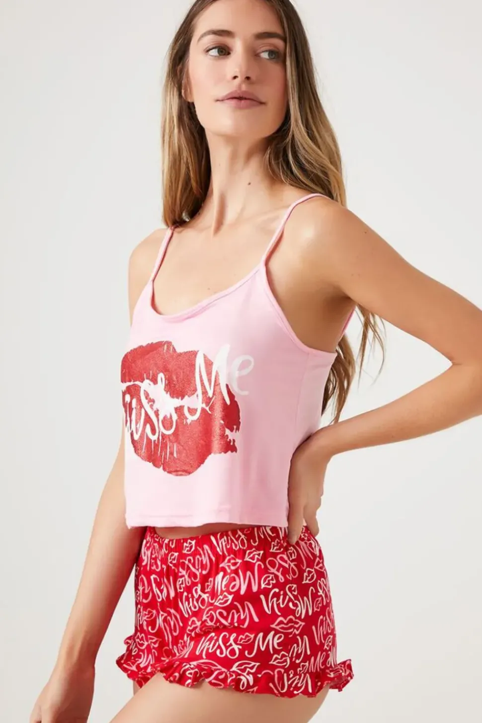Kiss Me Graphic Cami & Shorts Pajama Set