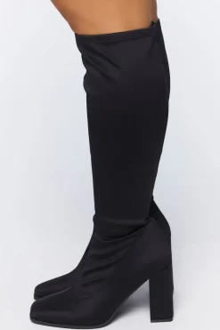 Knee-High Block Heel Boots (Wide)