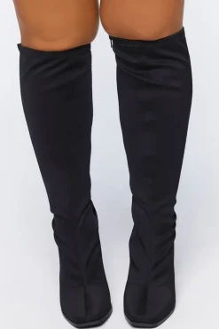 Knee-High Block Heel Boots (Wide)
