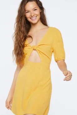 Knotted Cutout Mini Dress