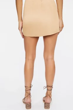 Knotted Satin Mini Skirt