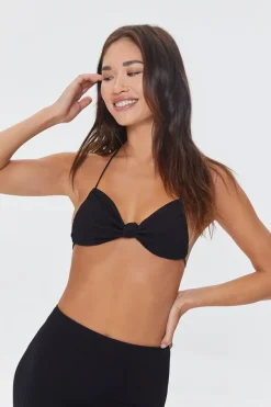 Knotted Triangle Halter Bikini Top