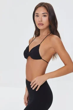 Knotted Triangle Halter Bikini Top