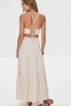 Lace-Back Cropped Cami & Skirt Set