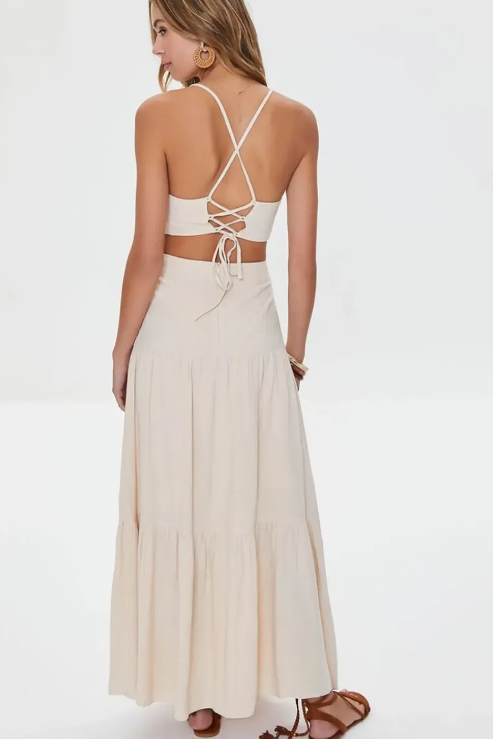 Lace-Back Cropped Cami & Skirt Set