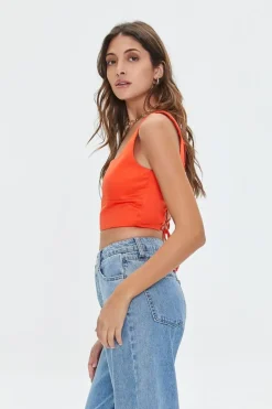 Lace-Back Crop Top