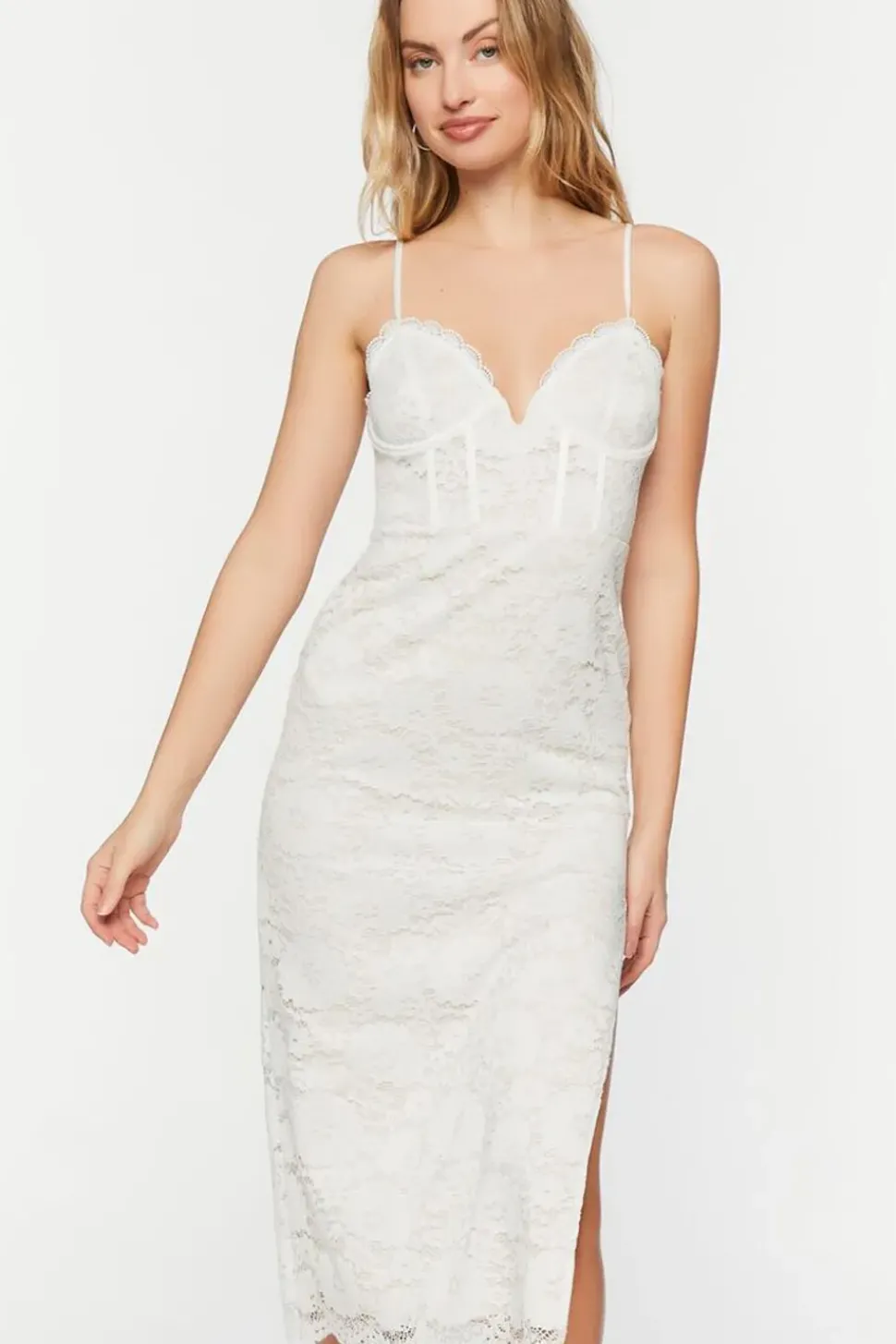 Lace Bustier Midi Dress